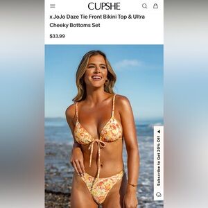 Floral Bikini Set in Pink and Yellow